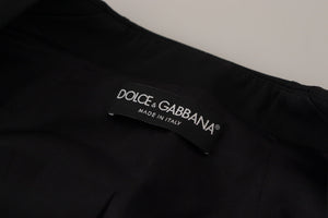 Black Slim Fit Long Sleeves Snap Jacket