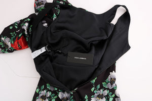 Multicolor Floral Print Stretch Sheath Long Dress