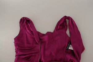 Sheath Mermaid Fuchsia Silk Stretch Gown Dress