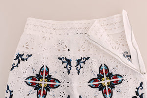 Mulicolor Majolica Cutout Capri Pants