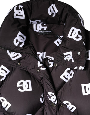 Black DG Mania Puffer Quilted Long Coat Jacket