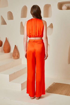 Kristin Light Satin Wide-Leg Pants Archive