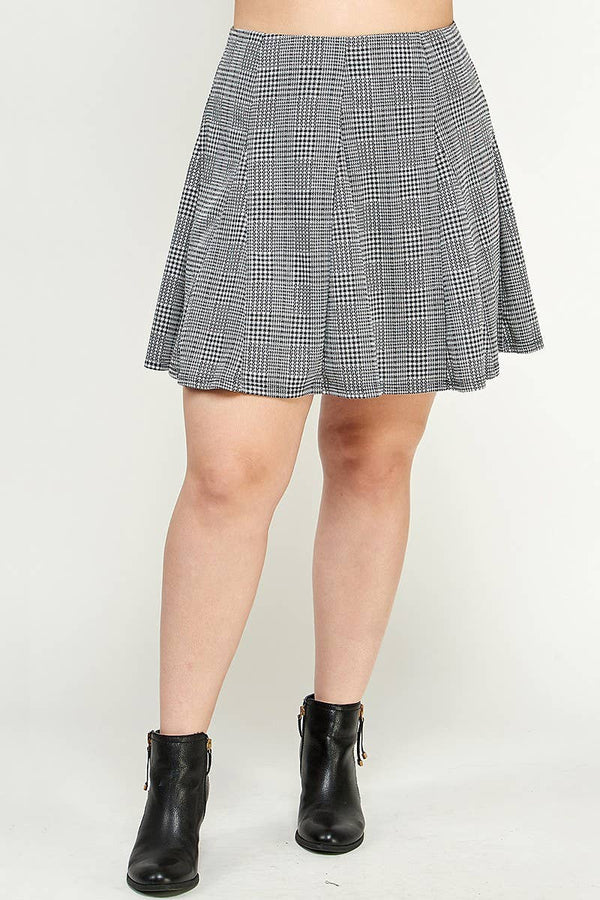 Plaid Pleated Mini Skirt