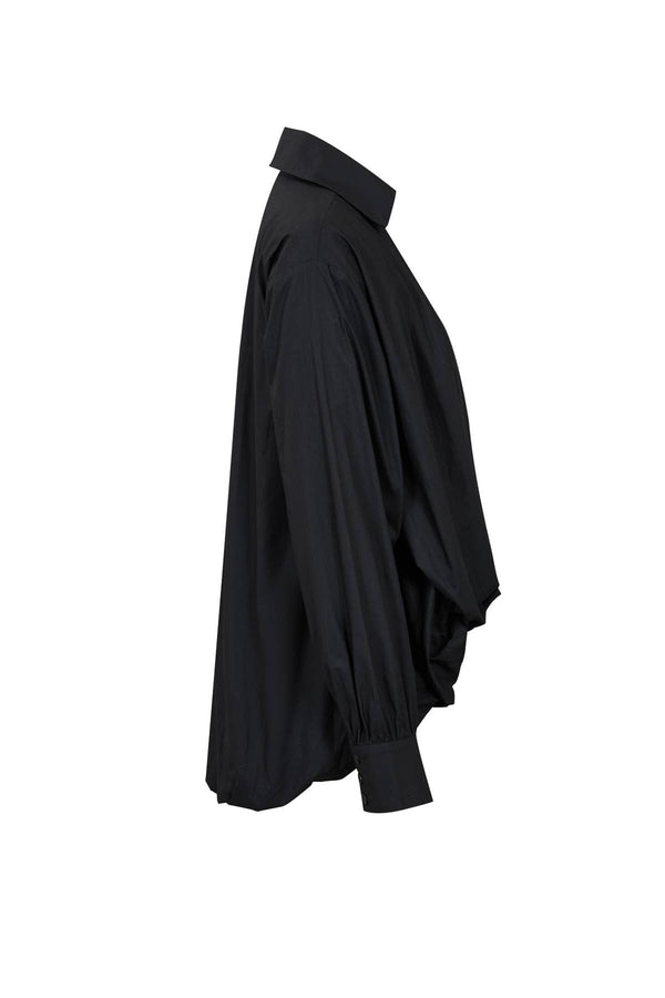 Woven Bubble High-Low Shirt
