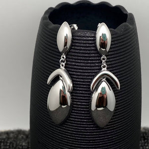 Two-Tone Sculpted Petal Drop Earrings