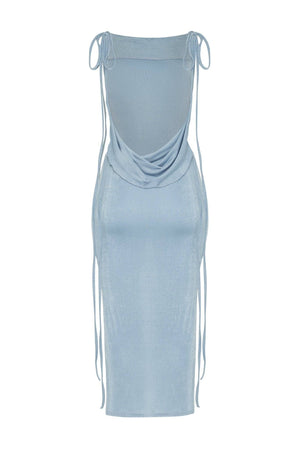 Open-Back Tie Shoulder Maxi Dress