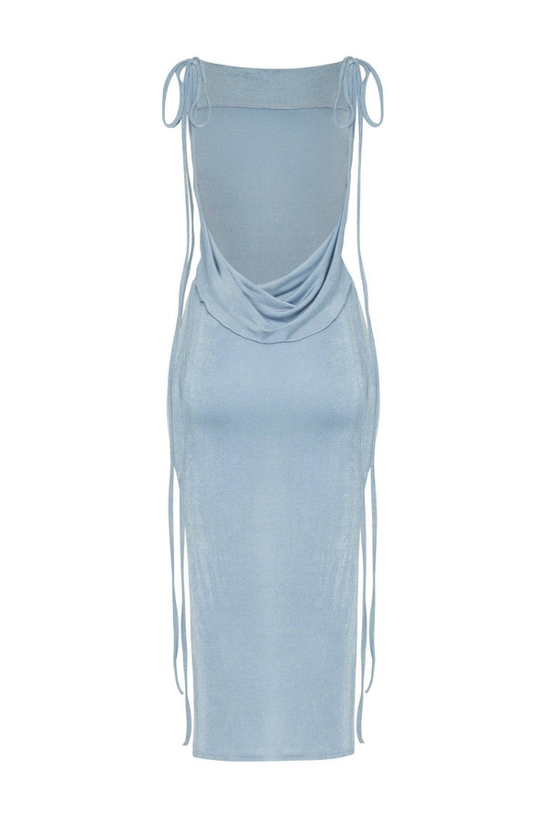 Open-Back Tie Shoulder Maxi Dress