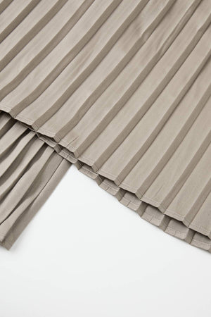 Pleated Wide Leg Pants With Knit Waist Band