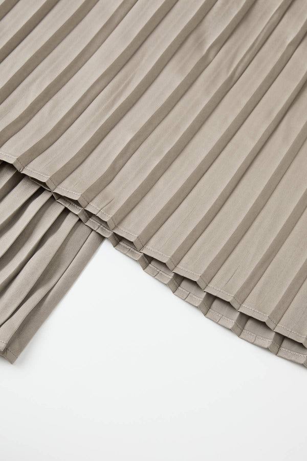 Pleated Wide Leg Pants With Knit Waist Band