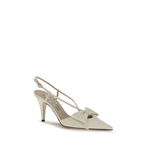 Beige Goatskin High Heel Pumps