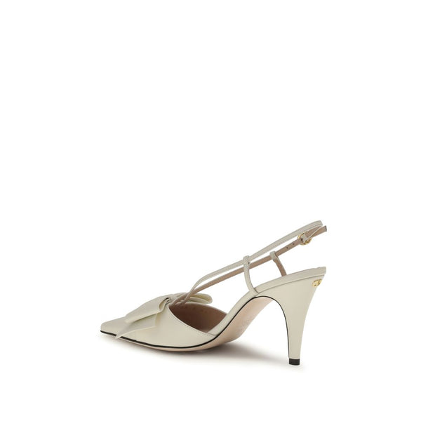 Beige Goatskin High Heel Pumps