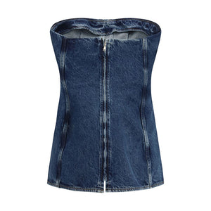 Blue Cotton Corset