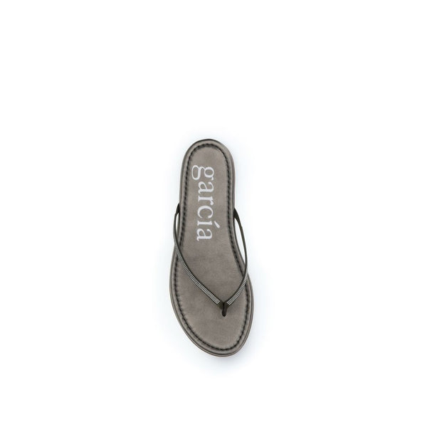 Bicolor Crystals Flat Sandals