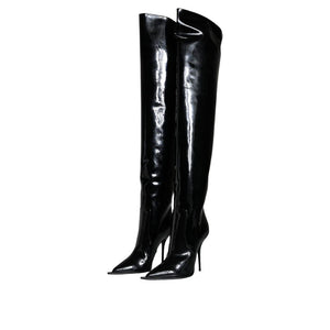 Black Leather Over The Knee
