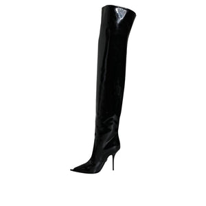 Black Leather Over The Knee