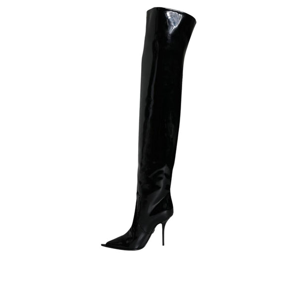 Black Leather Over The Knee