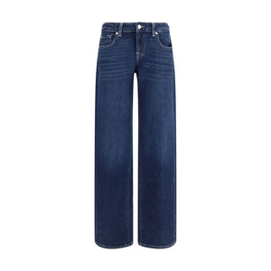 Blue Cotton Straight-Leg Jeans