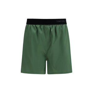 Bicolor Silk Bermuda Shorts