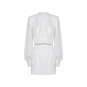 White Polyester Casual Dress