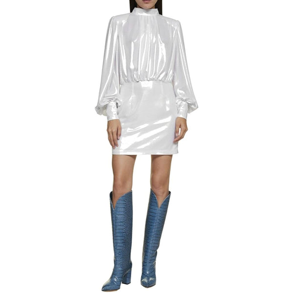 White Polyester Casual Dress