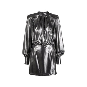 Silver Polyester Cocktail Dress