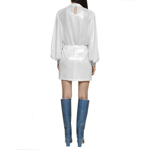 White Polyester Casual Dress