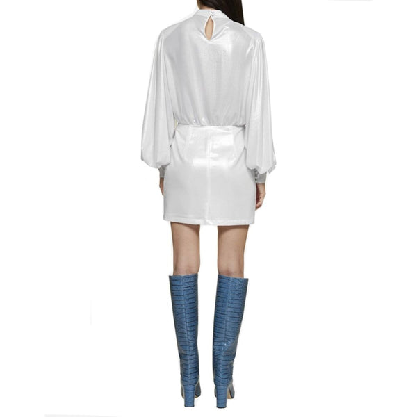 White Polyester Casual Dress