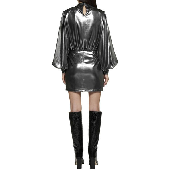 Silver Polyester Cocktail Dress