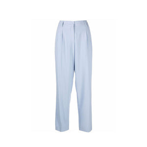 Blue Elastane Dress Pants
