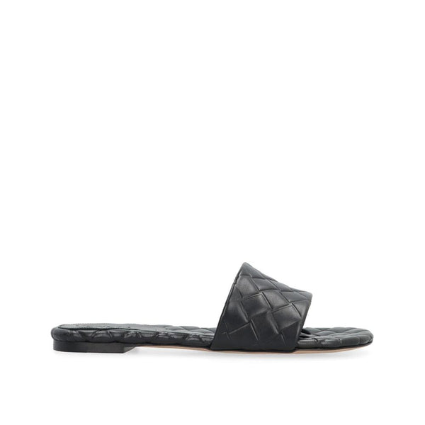 Black Lamb Leather Mules