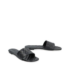 Black Lamb Leather Mules