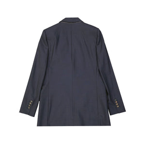 Blue Virgin Wool Jackets And Coat