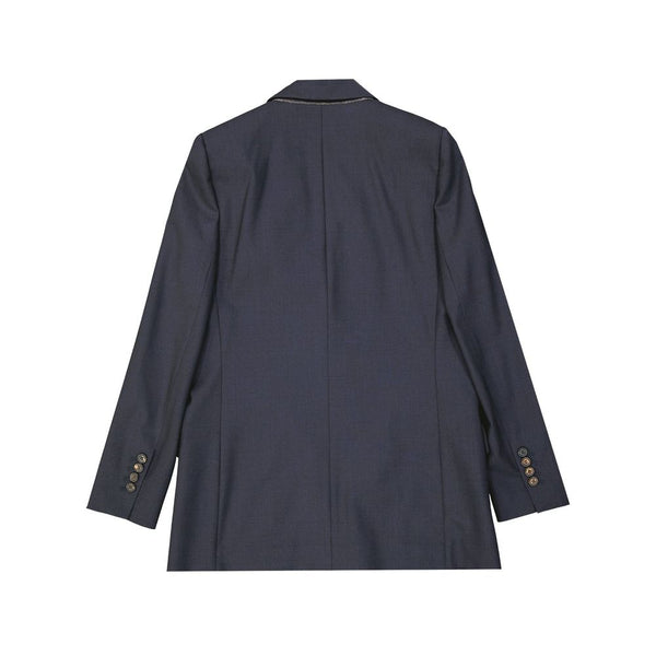 Blue Virgin Wool Jackets And Coat