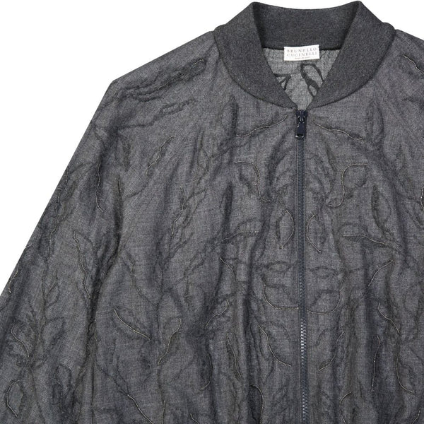 Gray Virgin Wool Bomber