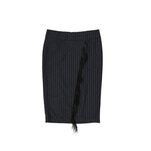 Gray Virgin Wool Long Skirt