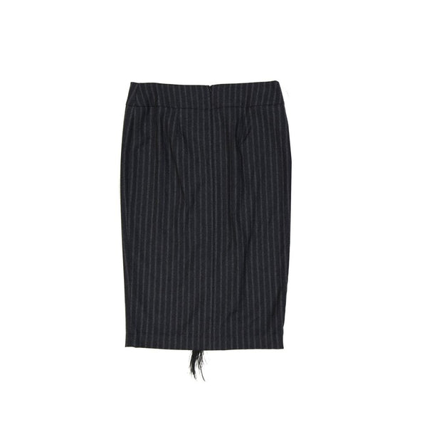 Gray Virgin Wool Long Skirt