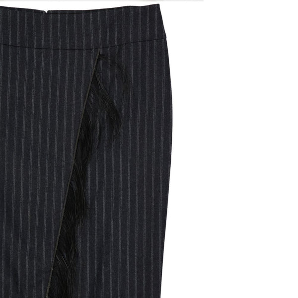 Gray Virgin Wool Long Skirt