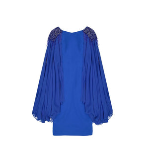 Blue Acetate Cocktail Dress