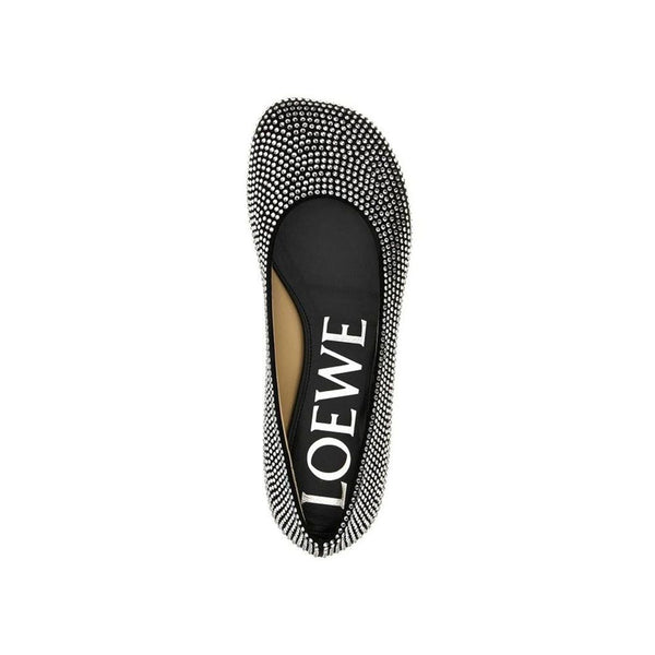 Black Goatskin Ballet Flats