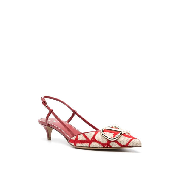 Multicolor Leather Mid Heel Pumps