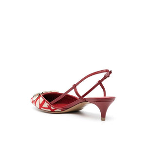 Multicolor Leather Mid Heel Pumps