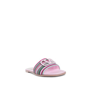 Multicolor Leather Slides