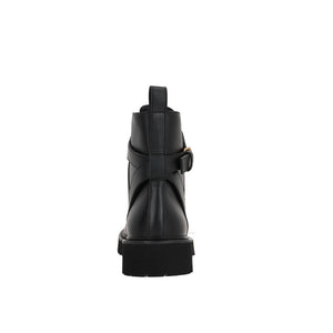 Black Calfskin Lace-Up Boots