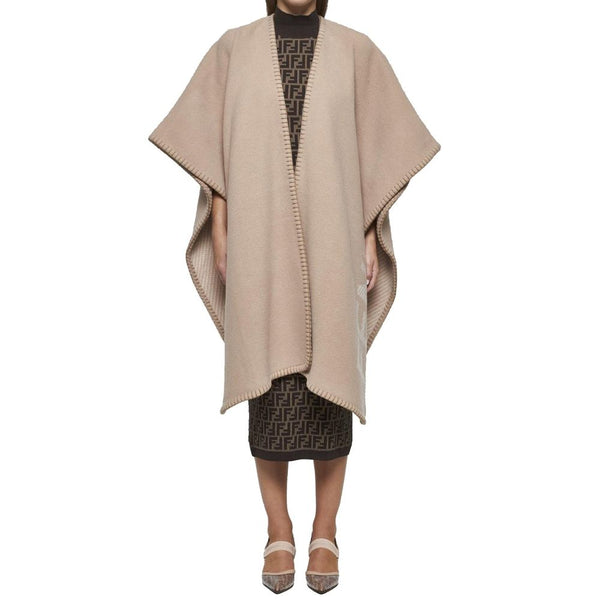 Beige Cashmere Poncho