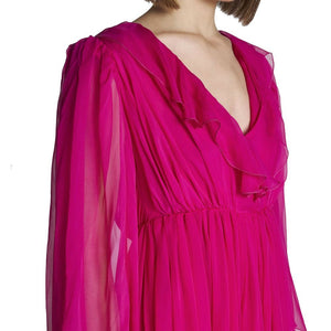 Multicolor Silk Casual Dress