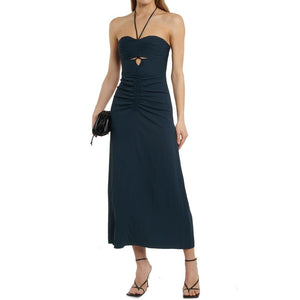 Gray Viscose Casual Dress