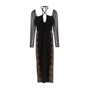 Black Polyester Cocktail Dress