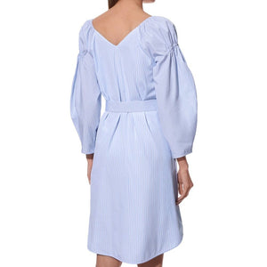 Blue Cotton Casual Dress