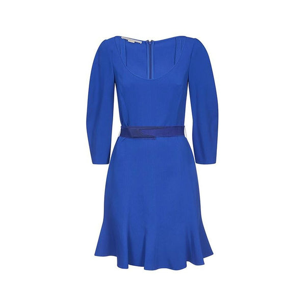 Blue Viscose Casual Dress
