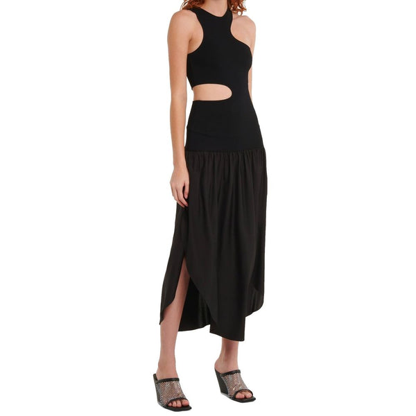 Black Silk Casual Dress